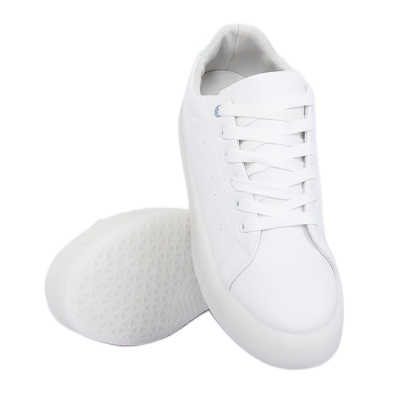 Blanc LA38P Baskets blanches sur semelle haute bleu 2