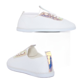 Baskets blanches et roses avec un hologramme JX71P Champagne 2