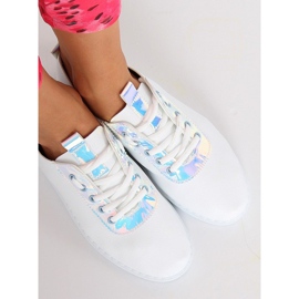 Baskets blanches JX71P argentées avec hologramme 2