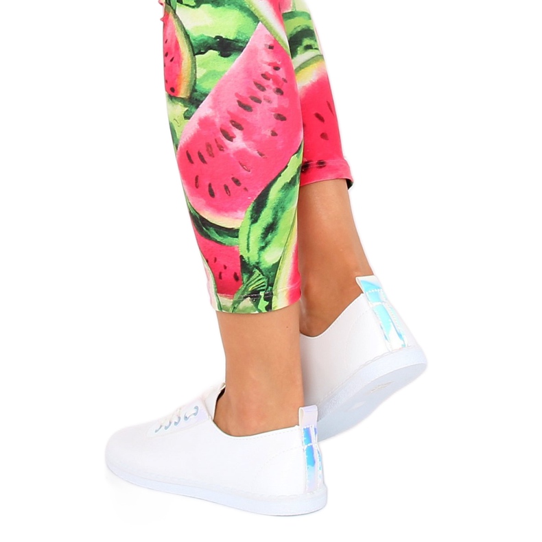 Baskets blanches JX71P argentées avec hologramme 1