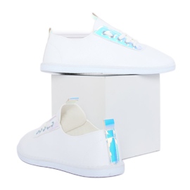 Baskets blanches JX71P argentées avec hologramme 3