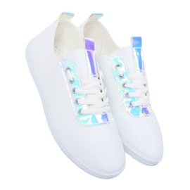 Baskets blanches JX71P argentées avec hologramme 4