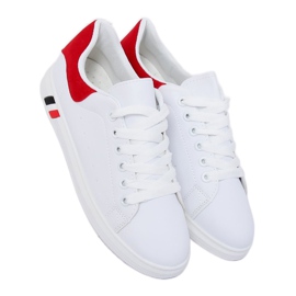 Baskets femme blanches et rouges BL147P Rouge 1