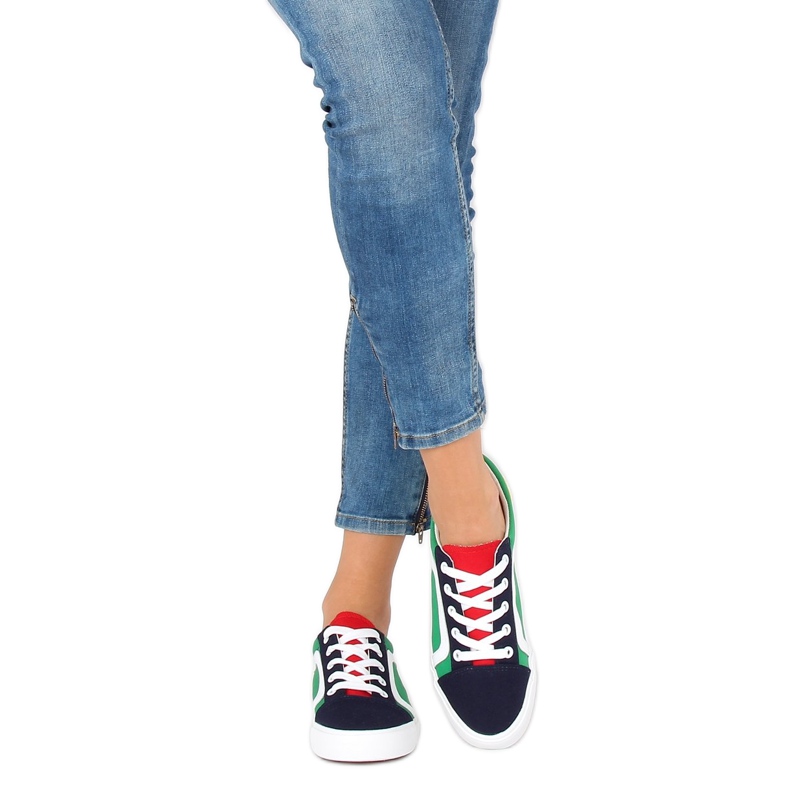 Baskets femme multicolores BL156 Navy 1