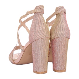 Sandales sur le poteau rose NC791 Champagne 1