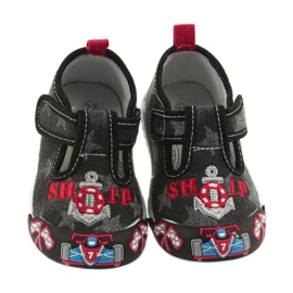 Baskets enfant American Club noires avec velcro 26/19 le noir gris rouge 3