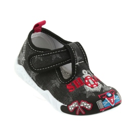 Baskets enfant American Club noires avec velcro 26/19 le noir gris rouge 1