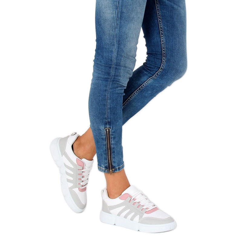 Blanc et gris BL150P Chaussures de sport grises blanche 1 Blanc et gris BL150P Chaussures de sport grises blanche 1