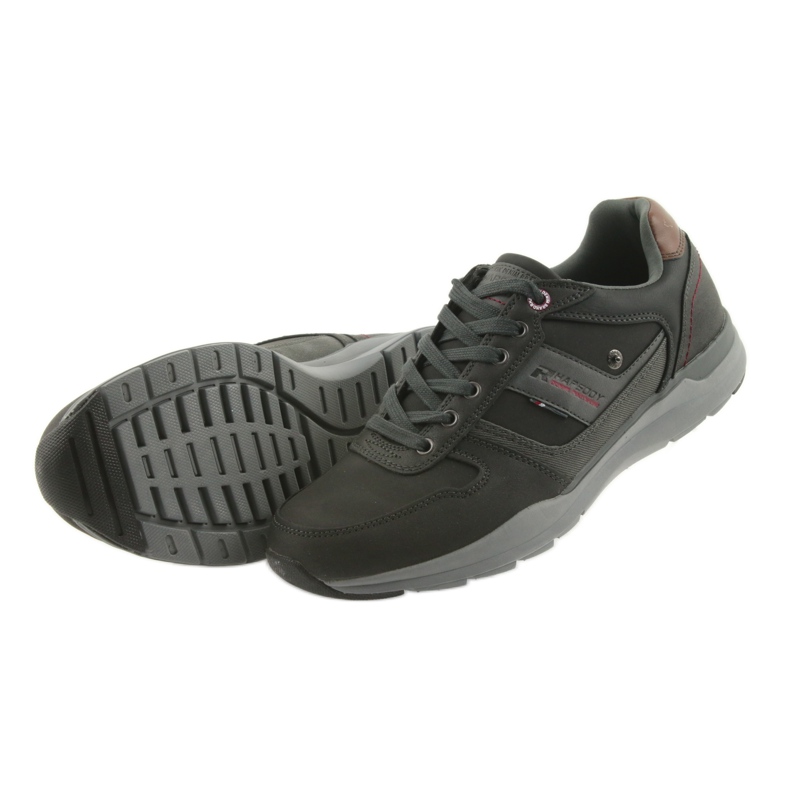 American Club Chaussures de sport légères pour hommes American RH01 / 19 noir le noir brun gris 4