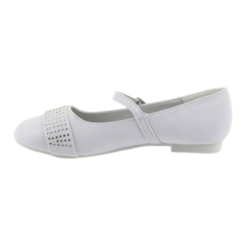 Escarpins, chaussures pour enfants, ballerines, strass de communion American Club 11/19 blanc 2
