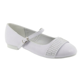Escarpins, chaussures pour enfants, ballerines, strass de communion American Club 11/19 blanche 1