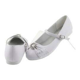 Ballerines avec strass de communion American Club 12/19 blanc 4