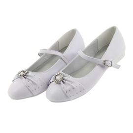 Ballerines avec strass de communion American Club 12/19 blanc 3