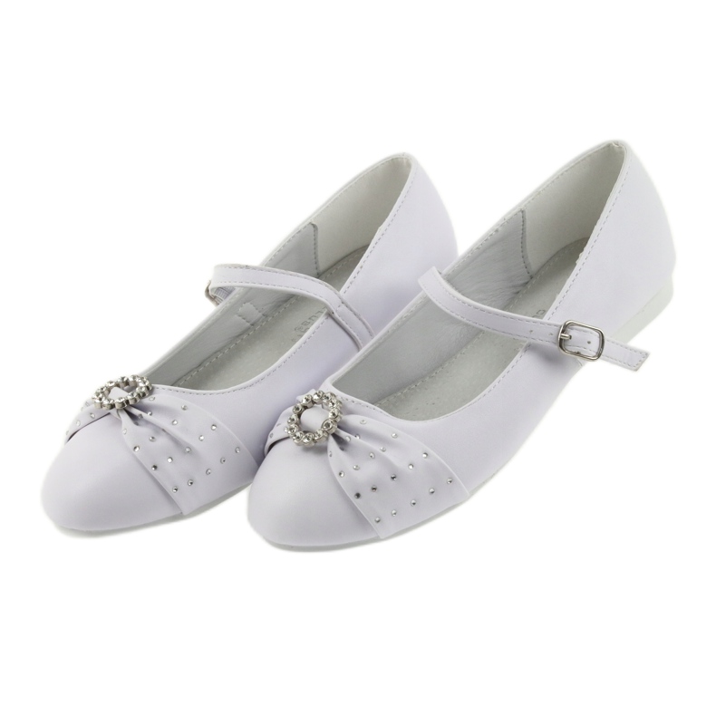 Ballerines avec strass de communion American Club 12/19 blanc 3