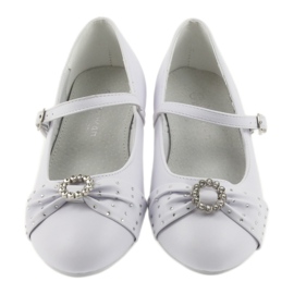 Ballerines avec strass de communion American Club 12/19 blanche 2