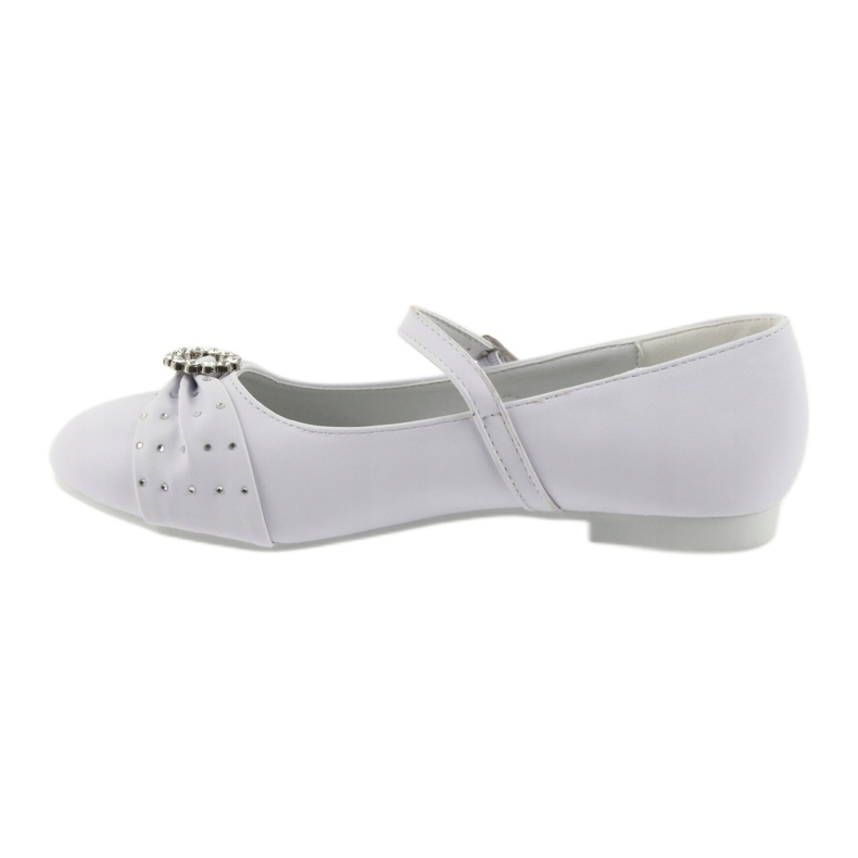 Ballerines avec strass de communion American Club 12/19 blanc 1