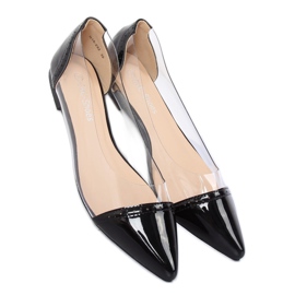 Ballerines transparentes noires N18-292 Noir 2