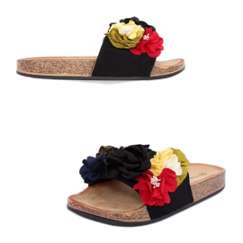 Chaussons noirs pour femmes P-848 Noir le noir multicolore 4