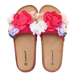 Chaussons roses pour femmes P-848 Fuchsia multicolore 3