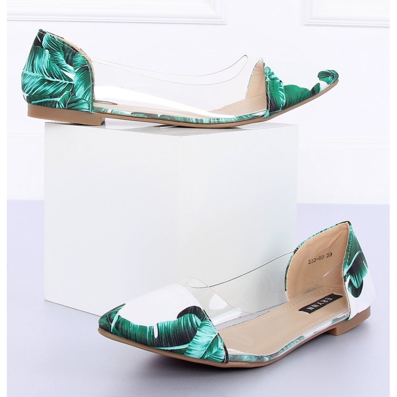 Ballerines vertes transparentes 333-60 Vert 1