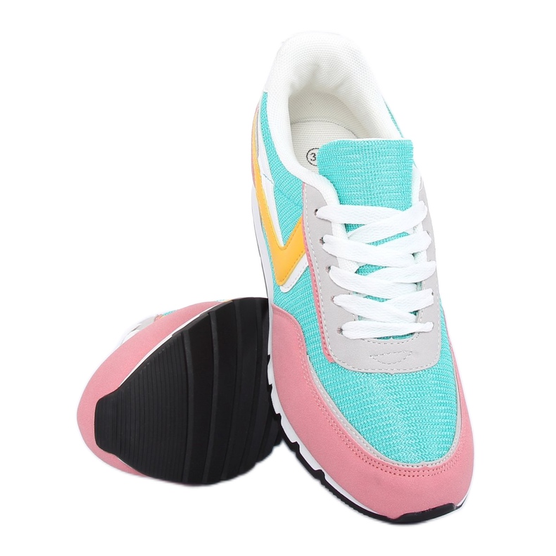 CB-02 Chaussures de sport rose rose et bleu jaune 1