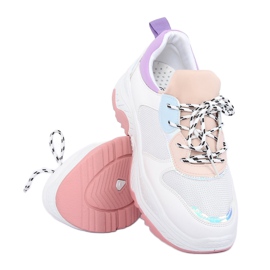 Chaussures de sport blanches et violettes B0-63 BLANC / VIOLET 1 Chaussures de sport blanches et violettes B0-63 BLANC / VIOLET 1
