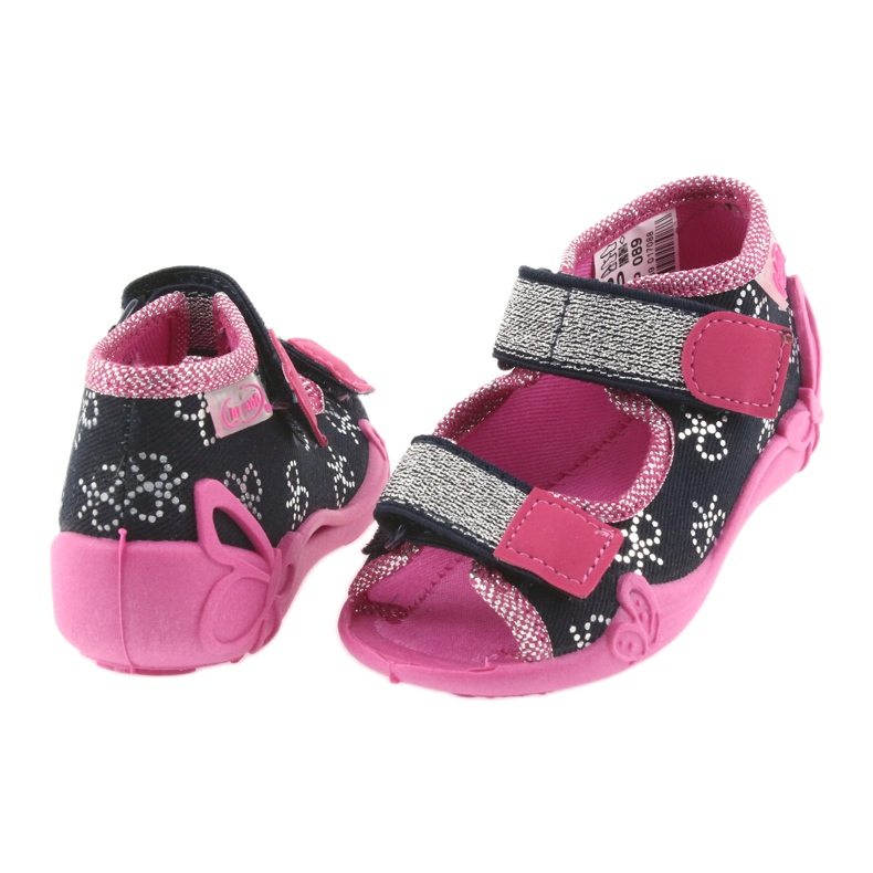 Befado chaussons chaussures enfants 242P089 bleu marine rose gris 5