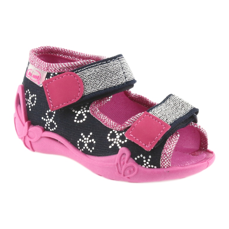 Befado chaussons chaussures enfants 242P089 bleu marine rose gris 1
