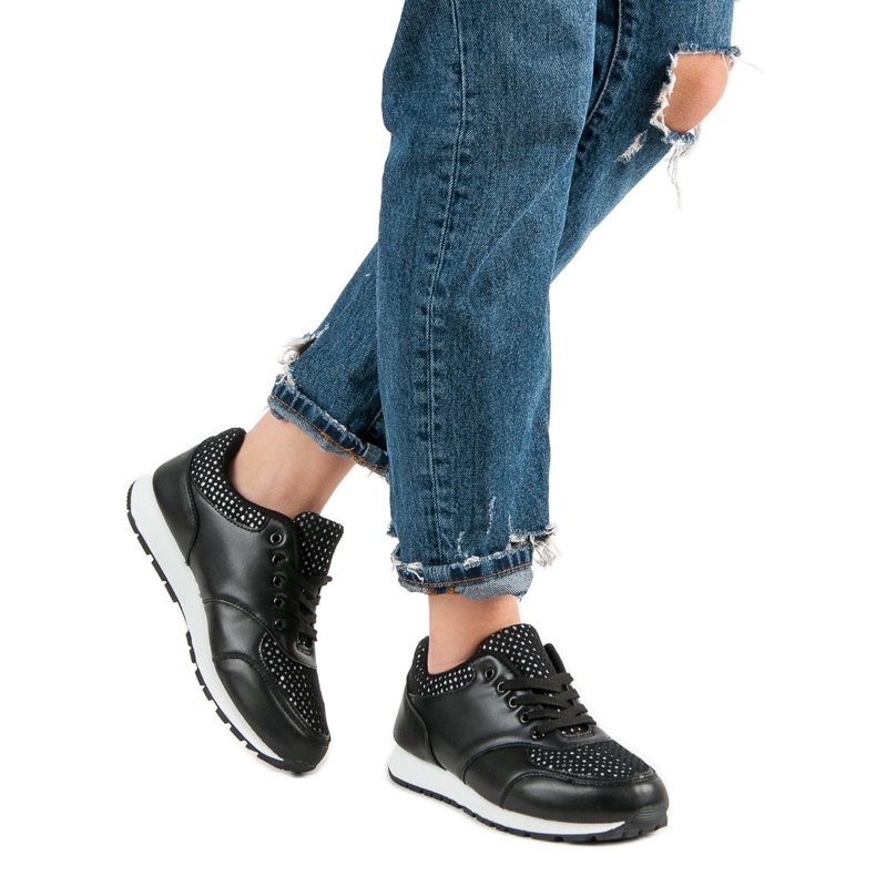 Chaussures de sport avec maille noir 1