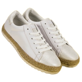 Espadrilles nouées blanche gris 1