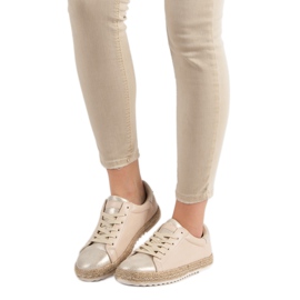 Espadrilles nouées brun jaune 1