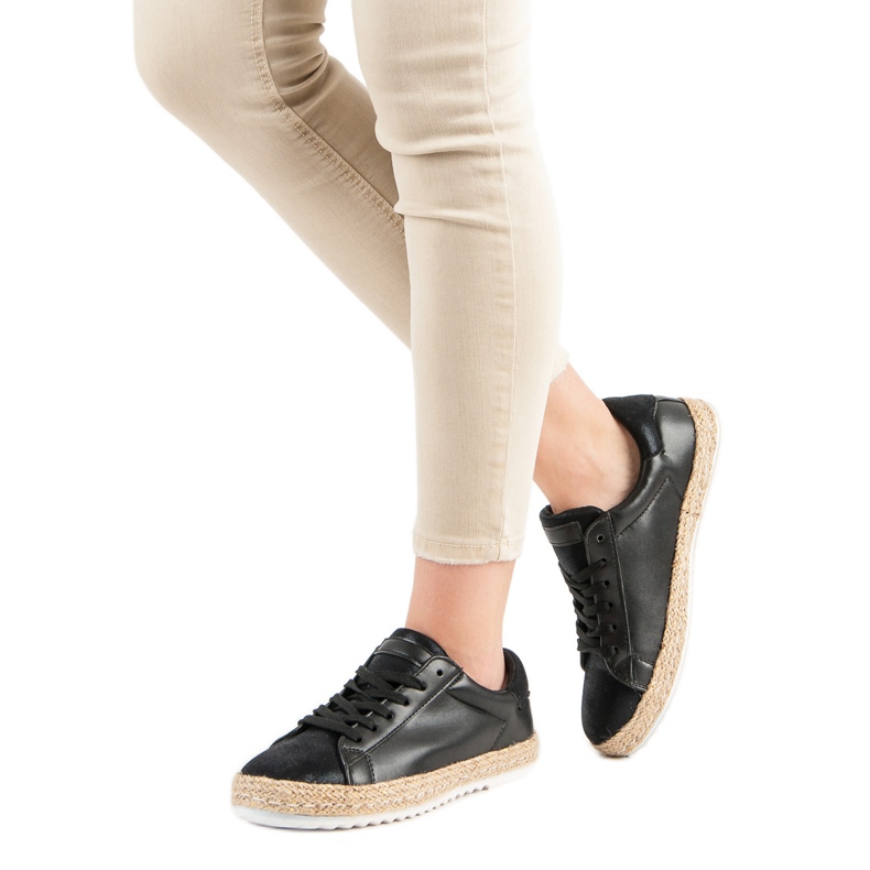 Espadrilles nouées le noir 2