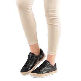 Espadrilles nouées noir 1