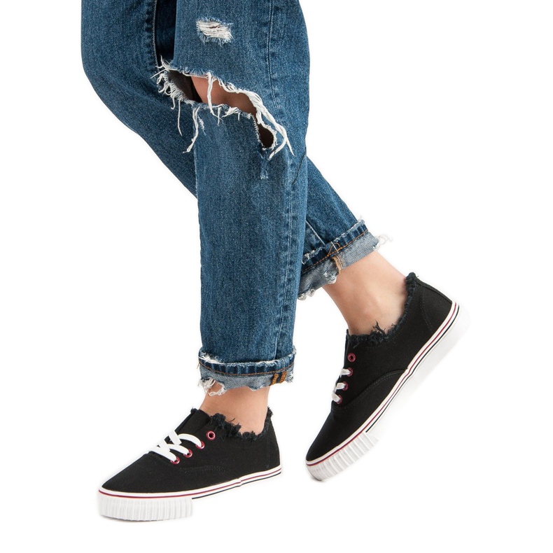 Baskets en textile noires 2