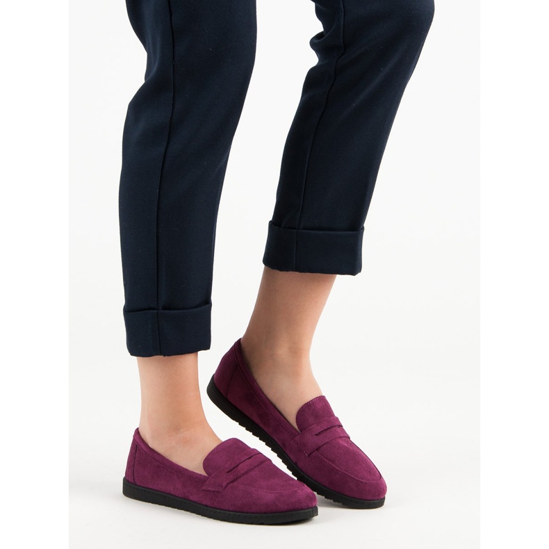 Comer Mocassins en daim violet 1