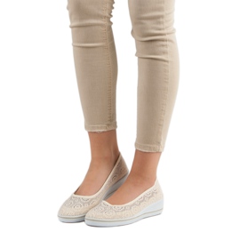 Chaussures compensées ajourées brun 1