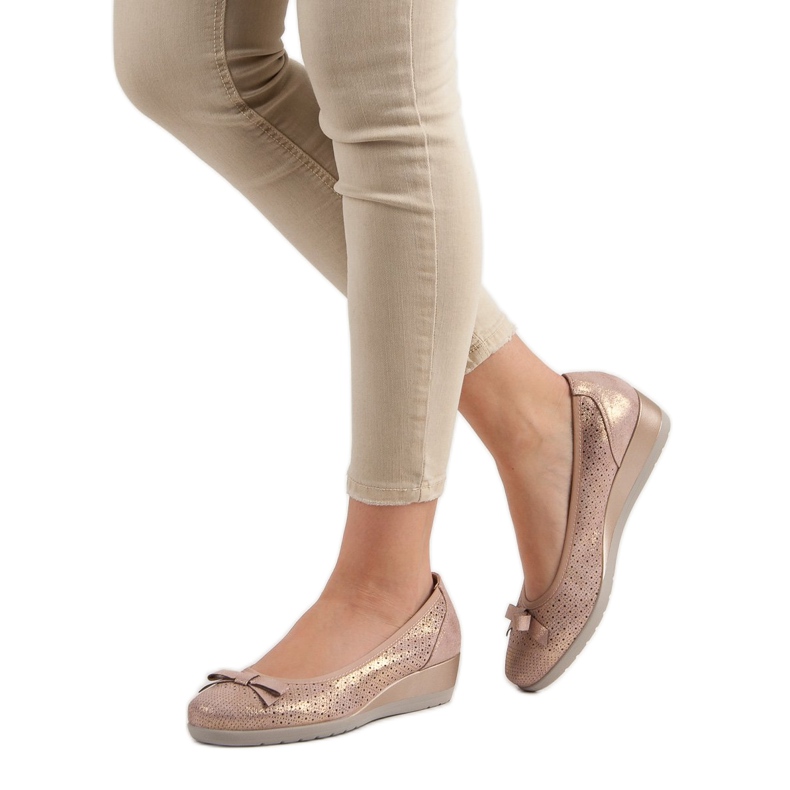 Vinceza Escarpins compensés confortables rose 2