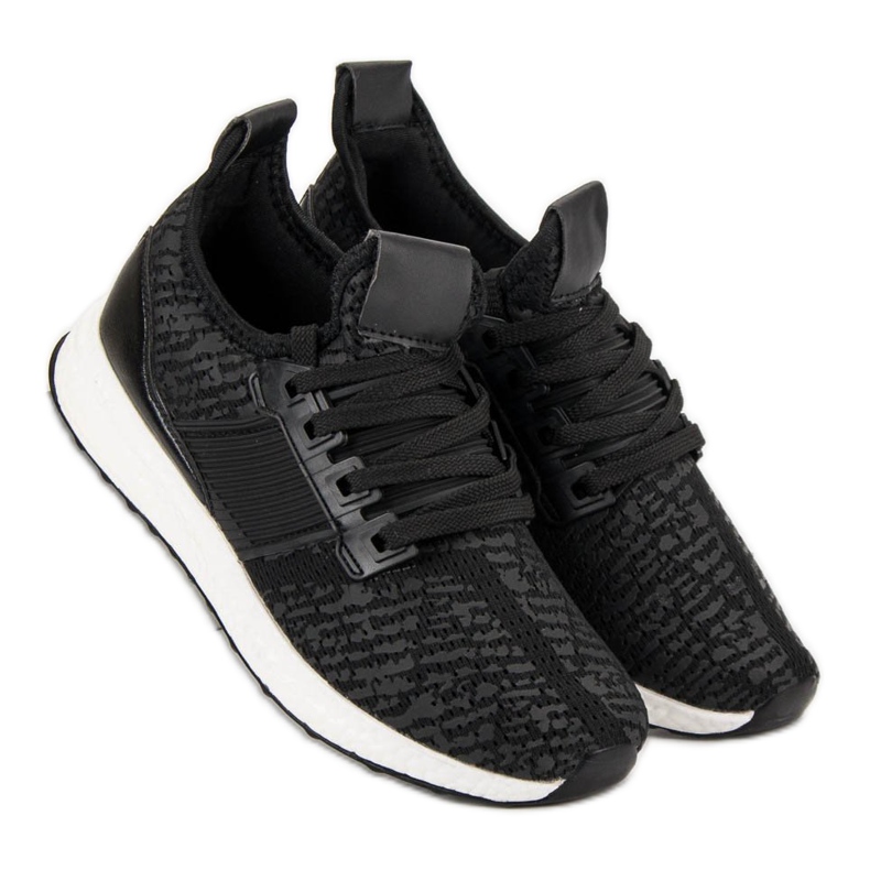 Chaussures de sport à enfiler noir 1