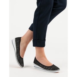 Comer Ballerine Noire Sur Compensée 2