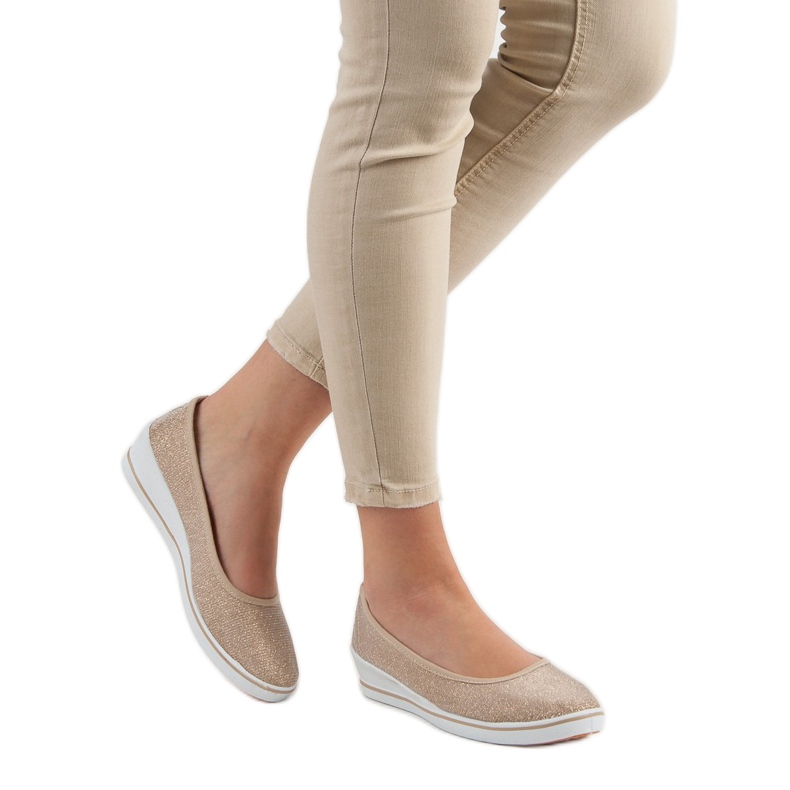 Comer Baskets compensées dorées 2