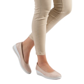 Comer Ballerines Beiges Sur Compensée 2