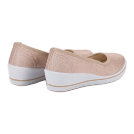 Comer Ballerines Beiges Sur Compensée 5