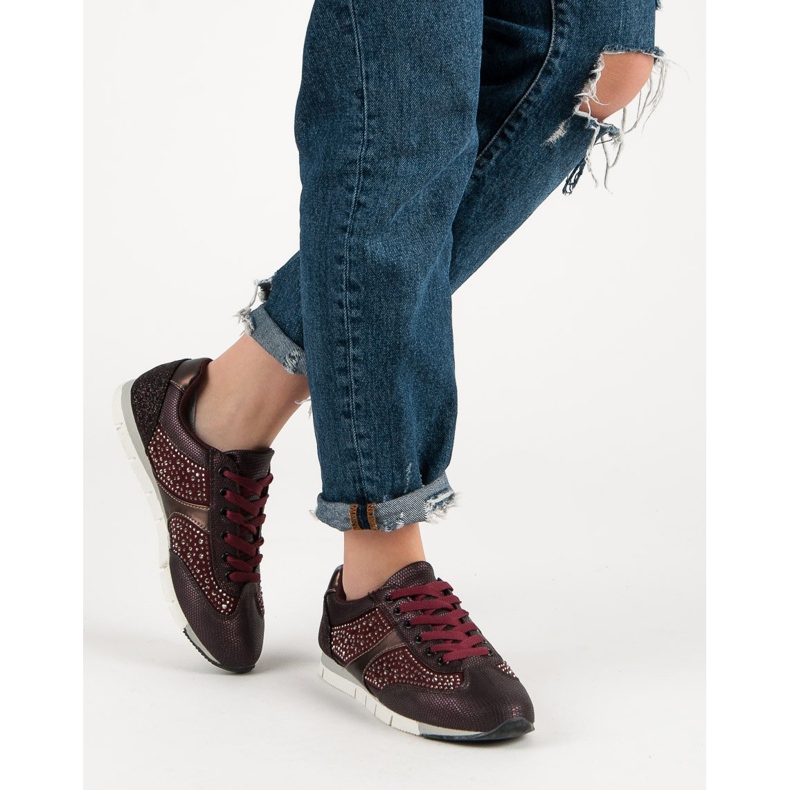 Kylie Chaussures de sport avec cristaux rouge 2