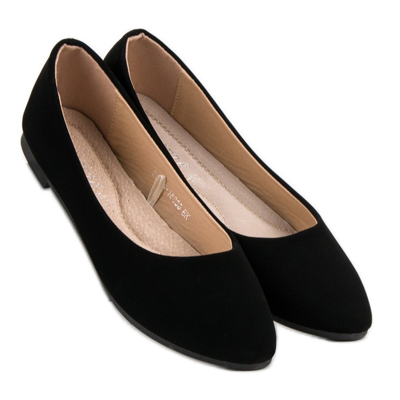 Ballerines classiques en daim VINCEZA noir 1