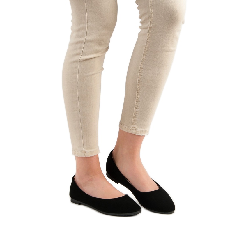 Ballerines classiques en daim VINCEZA le noir 2