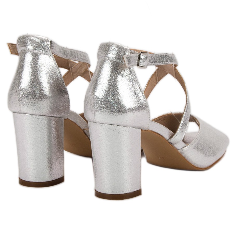 Sandales argentées sur une barre VINCEZA gris 1 Sandales argentées sur une barre VINCEZA gris 1