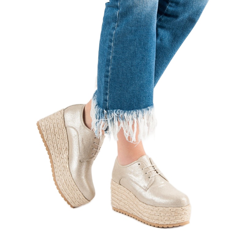 Corina Espadrilles à la mode à la mode jaune 1