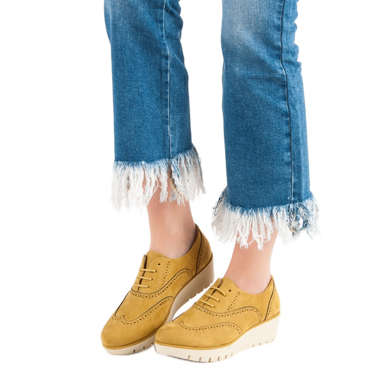 Corina Chaussures compensées moutarde jaune 2