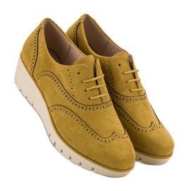 Corina Chaussures compensées moutarde jaune 4