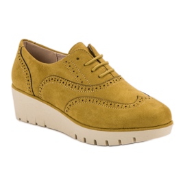 Corina Chaussures compensées moutarde jaune 5